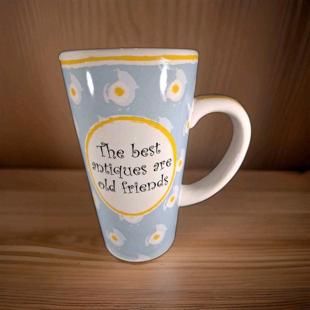 Tumbleweed Pottery Coffee Mug The Best Antiques Are Old Friends 16 Ounces